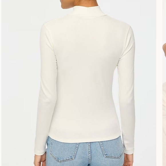 J crew Ribbed-knit mockneck top ivory - Picture 3 of 4